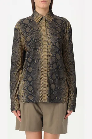 Norma Kamali Camicia in crepe con stampa pitone