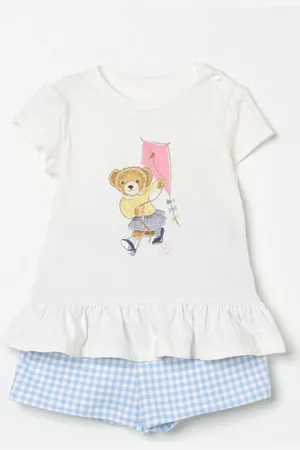 Ralph Lauren Coordinato in cotone con stampa Bear