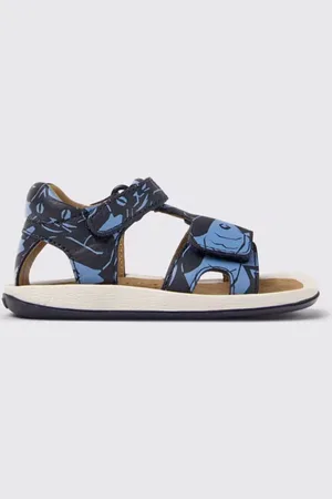 Camper Sandalo Twins in pelle con stampa cats and fishes