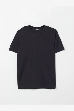 Balmain T-shirt in viscosa con monogramma all-over