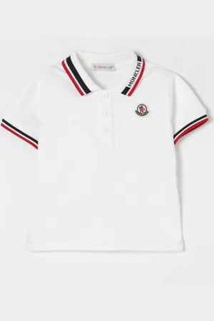 Moncler Polo in cotone con profili a righe