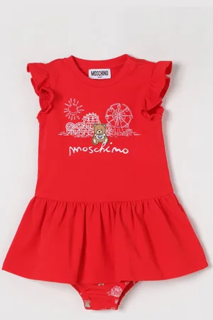 Moschino Abito in cotone con logo Teddy