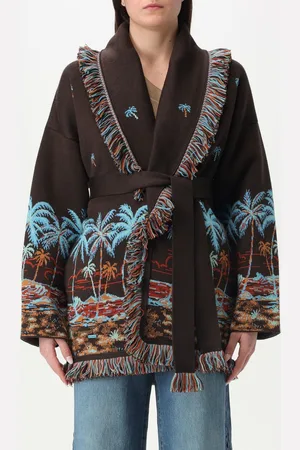 Alanui Cardigan a vestaglia con ricami tropicali