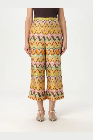 Maliparmi Pantalone in seta con stampa grafica