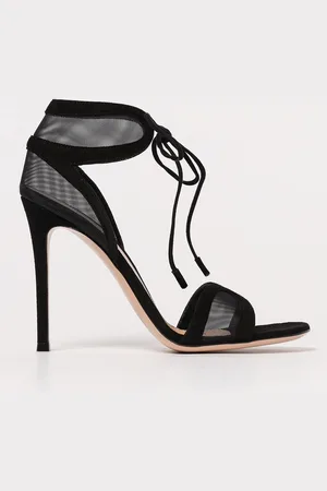 Gianvito Rossi Sandalo Falene in camoscio e nylon a rete