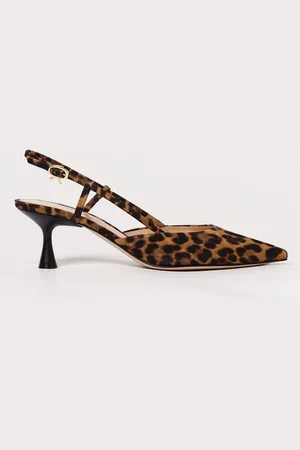 Gianvito Rossi Slingback Ascent in camoscio stampa animalier