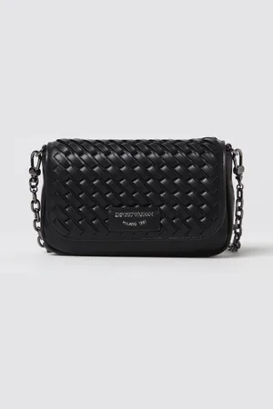 Emporio Armani Borsa a spalla in pelle intrecciata