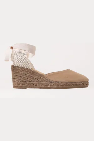 MANEBI Espadrillas con zeppa Hamptons in camoscio
