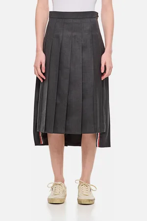 Thom Browne Gonna in lana a pieghe
