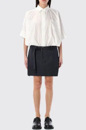 SACAI Abito chemisier in cotone e lana