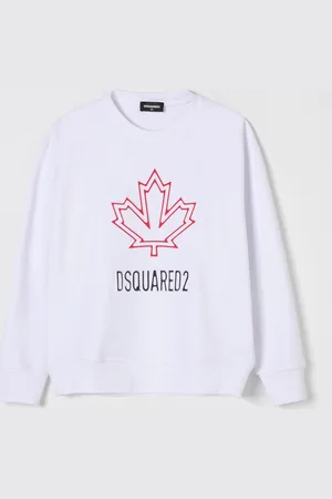 Dsquared2 Felpa a girocollo con logo foglia d
