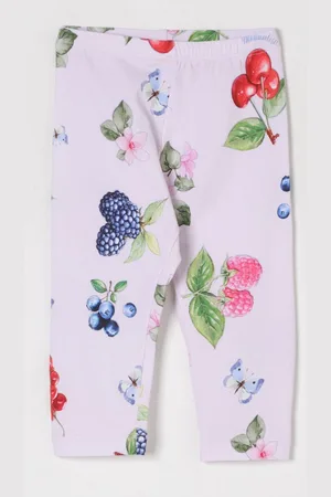 MONNALISA Leggings in cotone stretch con stampa frutta