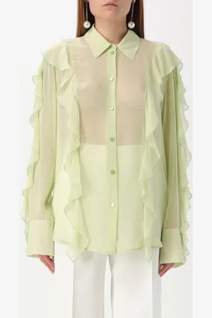 BLUMARINE Camicia in georgette con rouches