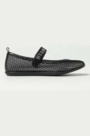 Msgm Ballerina in nylon a rete e pelle