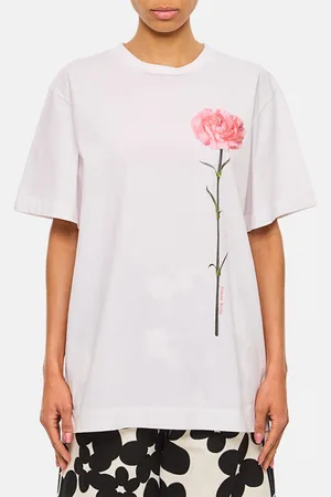 Simone Rocha T-shirt in cotone con stampa fiore