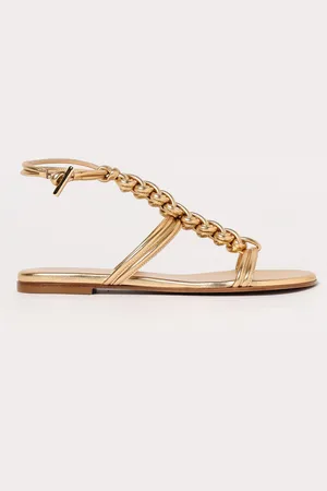 Gianvito Rossi Sandalo Capua in nappa intrecciata laminata