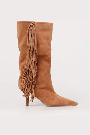 PARIS TEXAS Stivale Mid Jessie in camoscio con frange