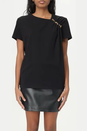 Elisabetta Franchi T-shirt in cotone con spilla
