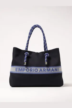 Emporio Armani Borsa in canvas di cotone con logo jacquard