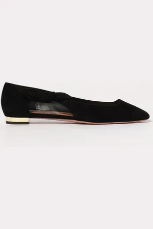 Aquazzura Ballerina Very Bow Tie in camoscio