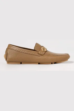 Fendi Mocassino FF Squared in pelle a grana
