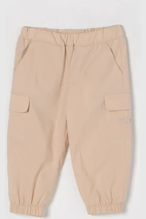 Fendi Pantalone cargo in cotone con logo ricamato