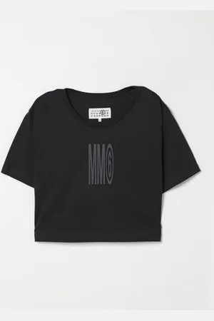 Maison Margiela T-shirt crop con maxi logo