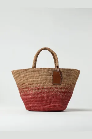 MANEBI Borsa New Panier in rafia bicolor