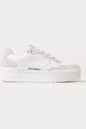 Roberto Cavalli Sneakers in pelle con monogram goffrato