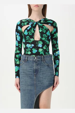 COPERNI Top a body in jersey con stampa floreale