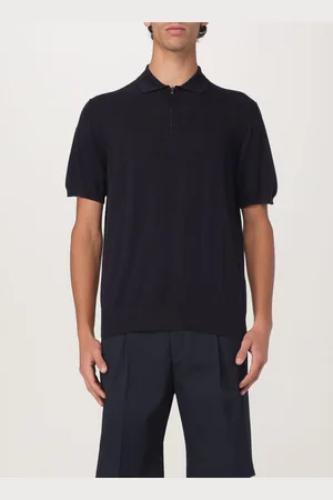 corneliani Polo in cotone con zip interrotta