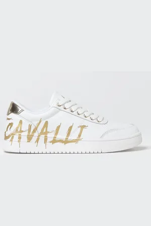 Roberto Cavalli Sneakers in pelle con stampa logo