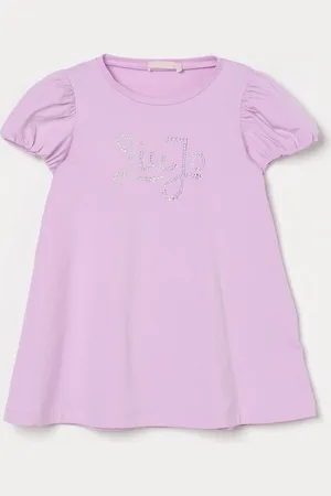 Liu Jo Abito in cotone con logo di strass