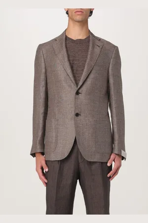 corneliani Blazer monopetto in lino e lana vergine