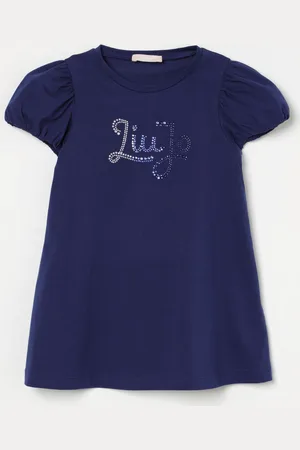 Liu Jo Abito in cotone con logo di strass