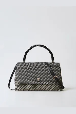 Twin-Set Borsa Breid in rafia e pelle intrecciata