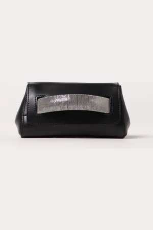 Orciani Clutch Gossip in pelle con dettaglip chain