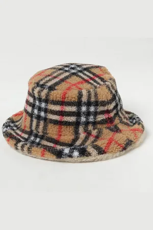 Burberry Cappello Vintage Check Kids in shearling sintetico