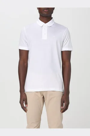 Emporio Armani Polo in lyocell con logo ricamato