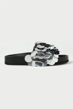 Paco rabanne Sliders in gomma e paillettes
