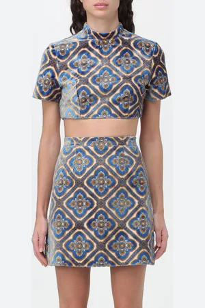 Etro Top in velluto jacquard di viscosa e cotone