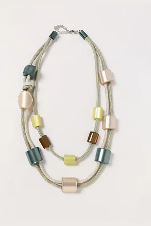 Emporio Armani Collana multifilo in cotone e resina