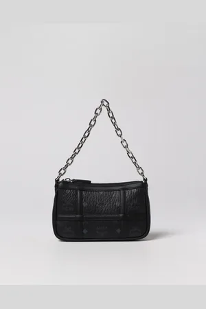 MCM Borsa Aren in pelle martellata con logo all over
