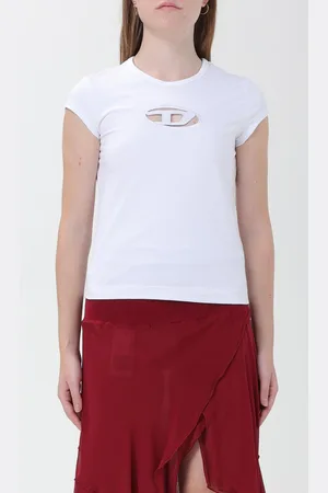 Diesel T-shirt in cotone con logo Oval D