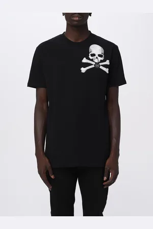 Philipp Plein T-shirt in cotone con ricamo Skull & Bones