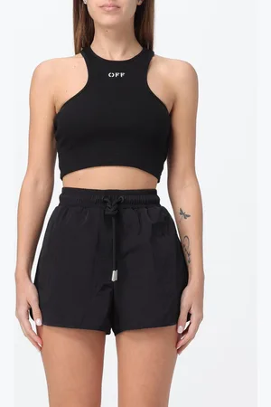 OFF-WHITE Top cropped in cotone stretch