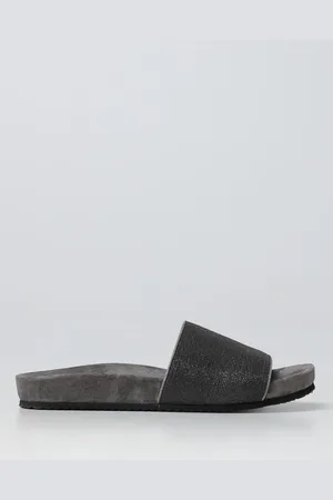 Brunello Cucinelli Sliders Precious in camoscio lamé