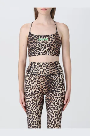 Ganni Top in nylon con stampa animalier