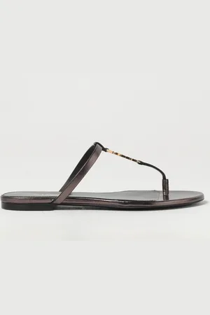 Saint Laurent Infradito Cassandre in pelle laminata