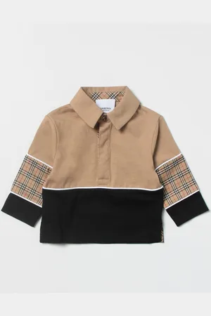 Burberry Polo in cotone con inserti tartan